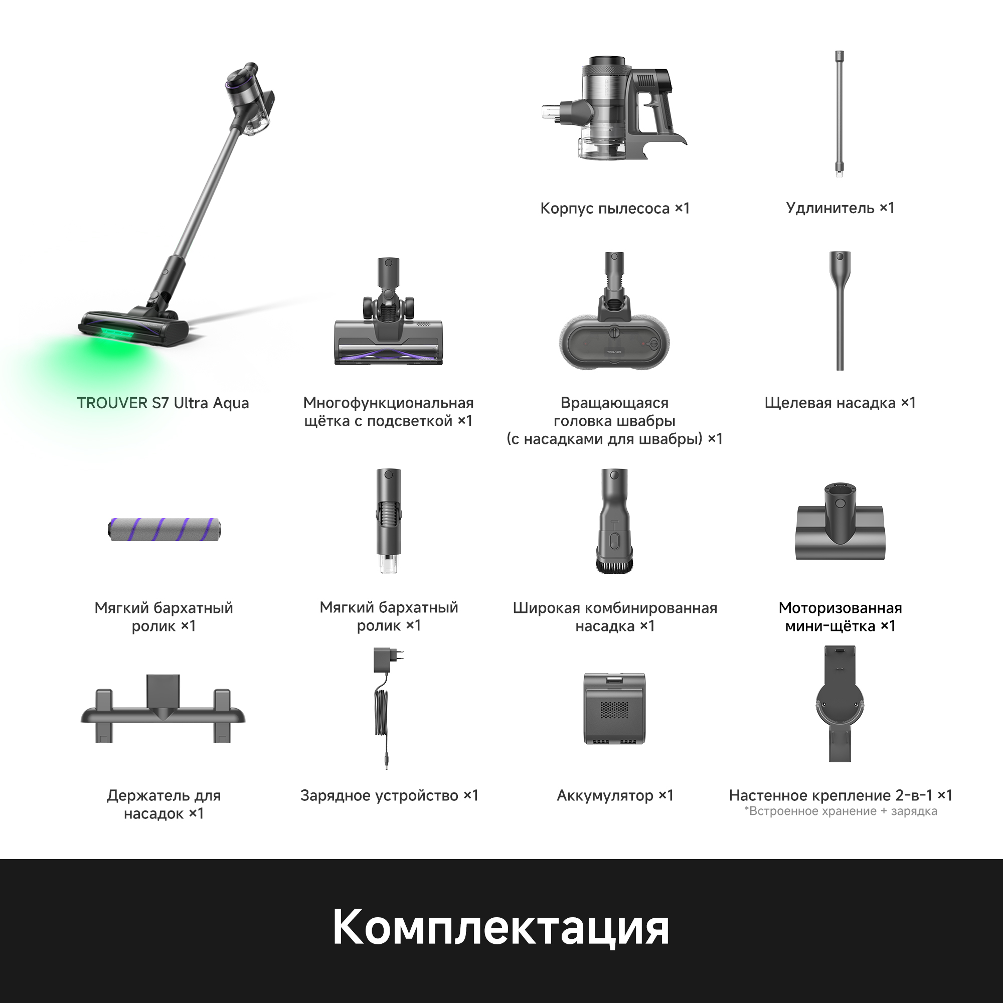Беспроводной пылесос Trouver S7 Ultra Aqua